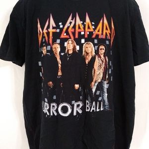 Def Leppard Mirror Ball Tour Concert Black T-shirt